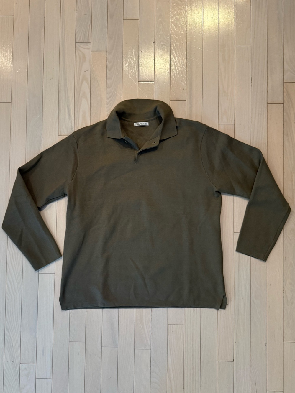 Olive Green Quarter Button Polo Sweater